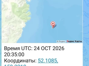 У побережья Камчатки произошло землетрясение магнитудой 5,2