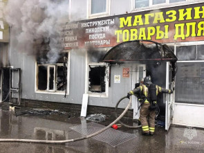 На рынке на 6 км в Петропавловске локализовали пожар на 250 кв. метрах 0