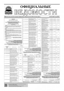 Газета &laquo;Официальные ведомости&raquo; №40 (7146) за 5 мая 2026 г.