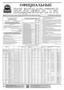 Газета &laquo;Официальные ведомости&raquo; №182 (6464) за 14 ноября 2023 г.